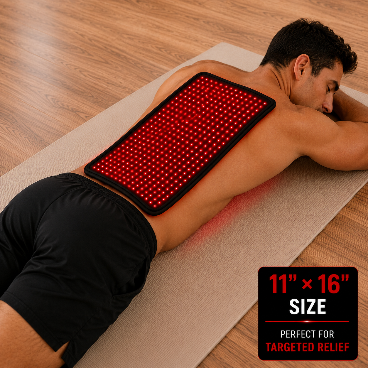 Medium Red Light Pad for Support with Pain Relief & Recovery | 16" x 11" | 1188 LEDs + 12V Car Adapter